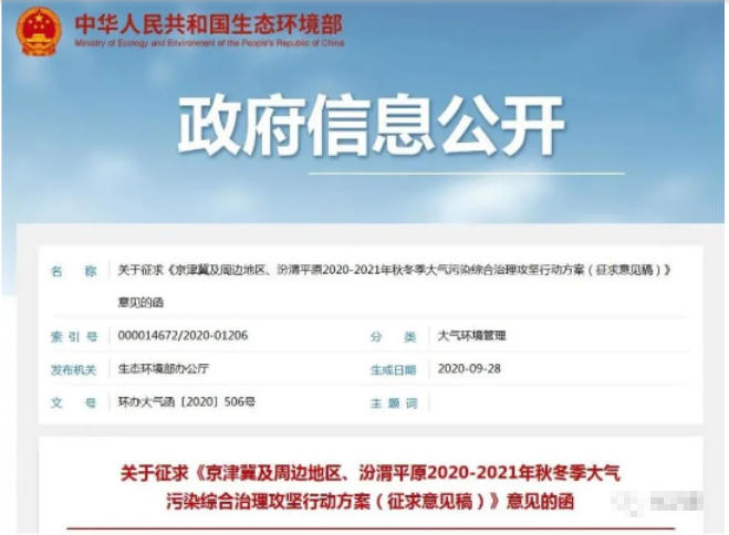 京津冀及周邊、汾渭平原2020-2021年秋冬季大氣污染治理攻堅(jiān)方案_壁掛爐調(diào)溫度