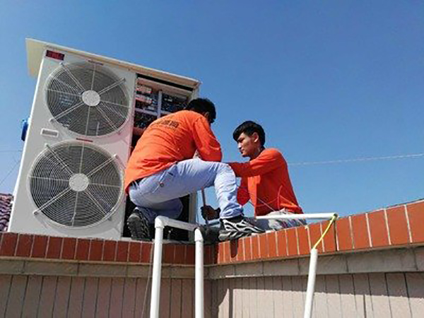 空氣能供暖安裝方法_長虹空氣能熱泵5匹